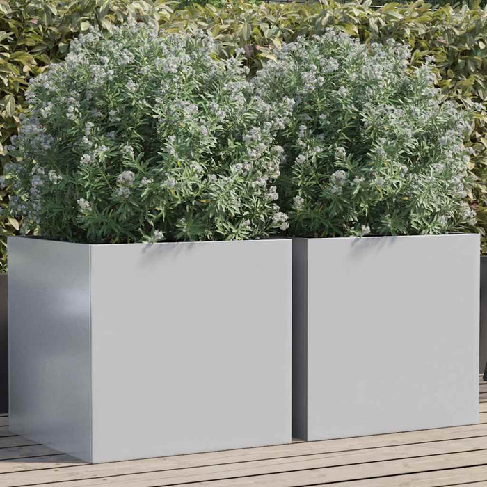 Jardiniere, 2 buc., argintiu, 49x47x46 cm, oțel galvanizat - WALTI WALTI