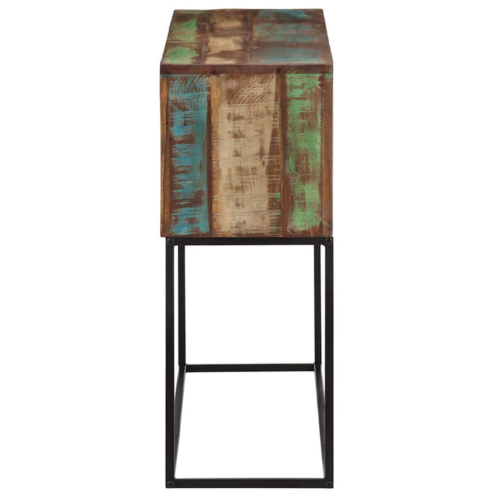 Masă consolă, 110x30x75 cm, lemn masiv reciclat și fier WALTI