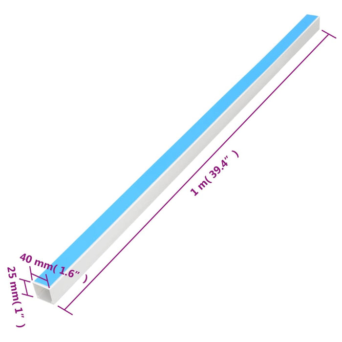 Șine de cabluri autoadezive, 40x25 mm, 10 m, PVC - WALTI WALTI