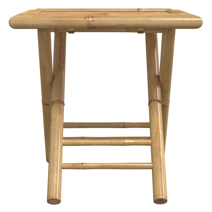 Set de bistro pliabil, 3 piese, cu perne alb crem, bambus - WALTI WALTI
