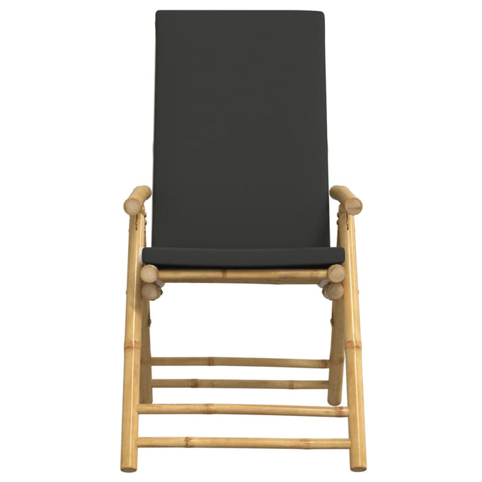 Set de bistro pliabil, 3 piese, cu perne gri închis, bambus - WALTI WALTI
