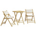 Set de bistro pliabil, 3 piese, cu perne alb crem, bambus - WALTI WALTI