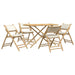 Set de bistro pliabil, 5 piese, cu perne alb crem, bambus - WALTI WALTI