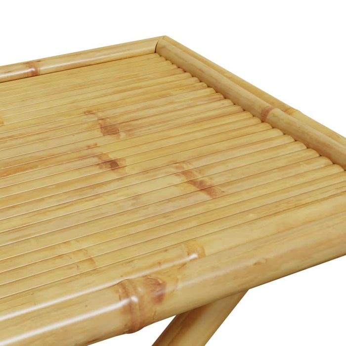 Set de bistro pliabil, 5 piese, cu perne alb crem, bambus - WALTI WALTI