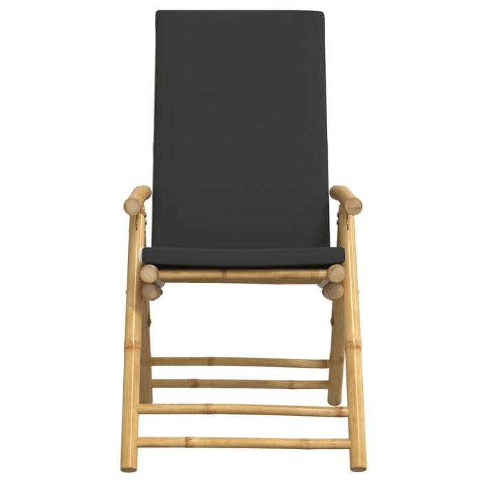Set de bistro pliabil, 3 piese, cu perne gri închis, bambus - WALTI WALTI