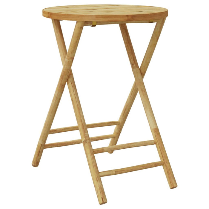 Set de bistro pliabil, 3 piese, cu perne gri închis, bambus - WALTI WALTI