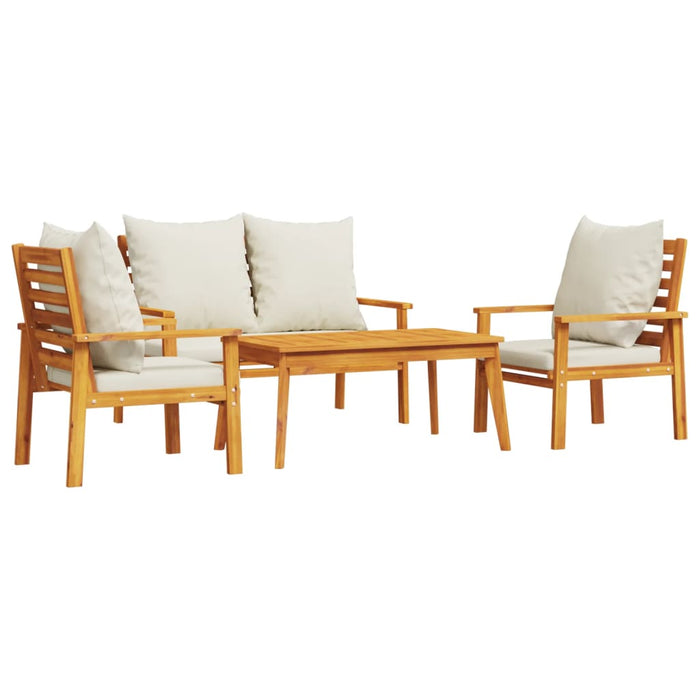Set mobilier de grădină cu perne, 4 piese, lemn masiv de acacia WALTI