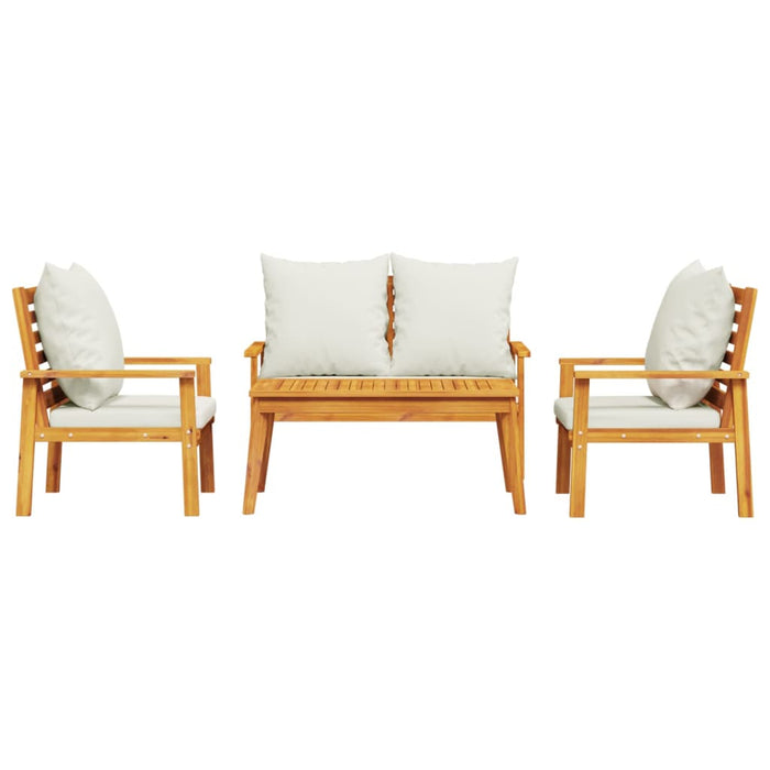 Set mobilier de grădină cu perne, 4 piese, lemn masiv de acacia WALTI