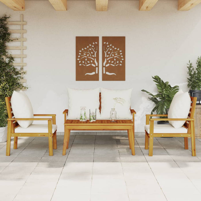 Set mobilier de grădină cu perne, 4 piese, lemn masiv de acacia WALTI