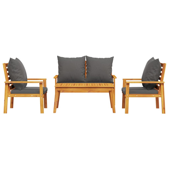 Set mobilier de grădină cu perne, 4 piese, lemn masiv de acacia - WALTI WALTI