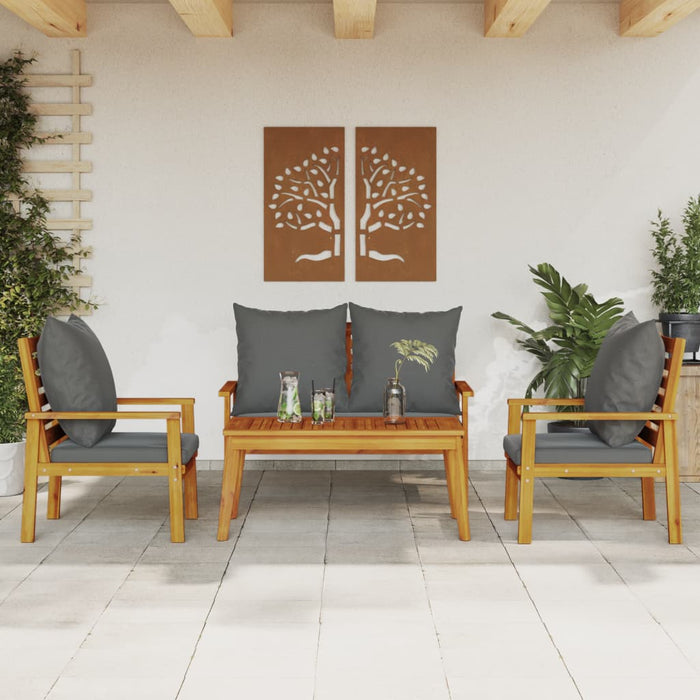 Set mobilier de grădină cu perne, 4 piese, lemn masiv de acacia - WALTI WALTI