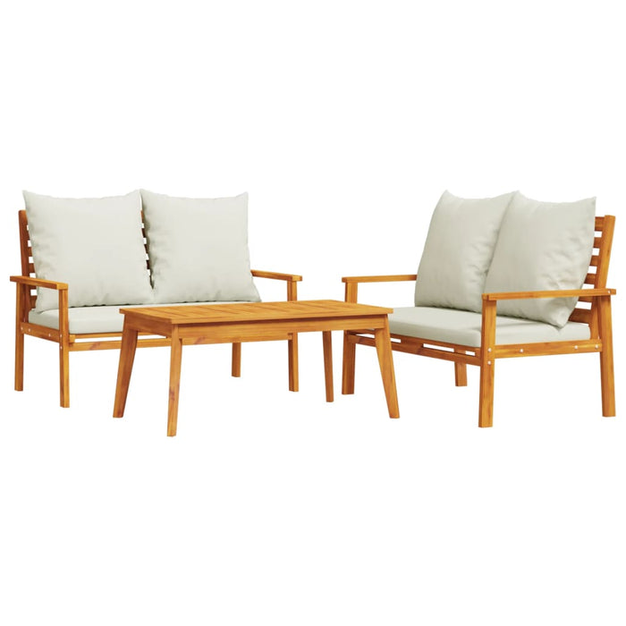 Set mobilier de grădină cu perne, 3 piese, lemn masiv acacia - WALTI WALTI