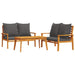 Set mobilier de grădină cu perne, 3 piese, lemn masiv acacia - WALTI WALTI