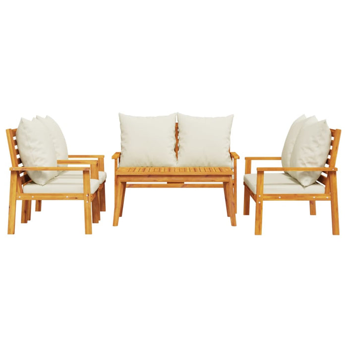 Set mobilier de grădină cu perne, 5 buc., lemn masiv acacia WALTI