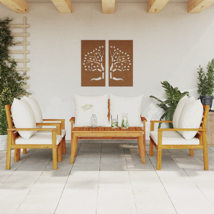 Set mobilier de grădină cu perne, 5 buc., lemn masiv acacia WALTI