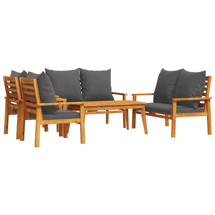 Set mobilier de grădină cu perne, 5 buc., lemn masiv acacia - WALTI WALTI