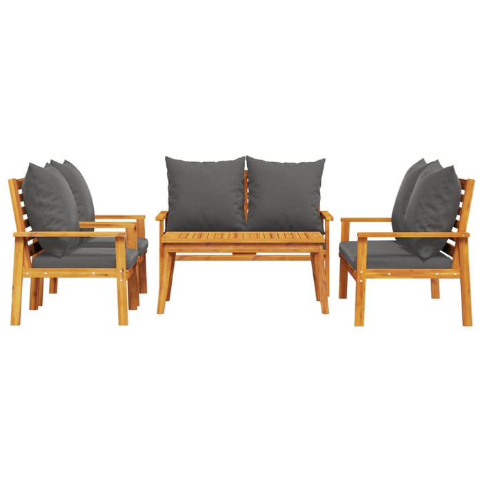 Set mobilier de grădină cu perne, 5 buc., lemn masiv acacia - WALTI WALTI