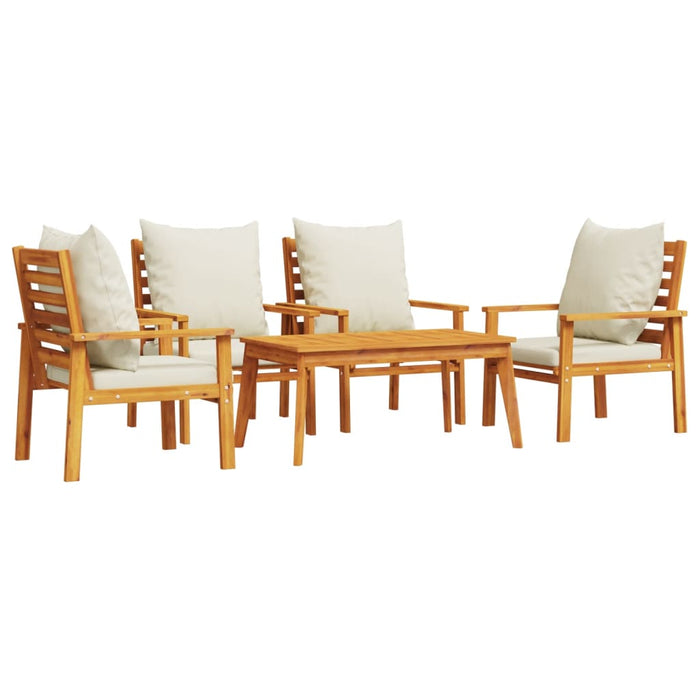 Set mobilier de grădină cu perne, 5 buc., lemn masiv acacia WALTI