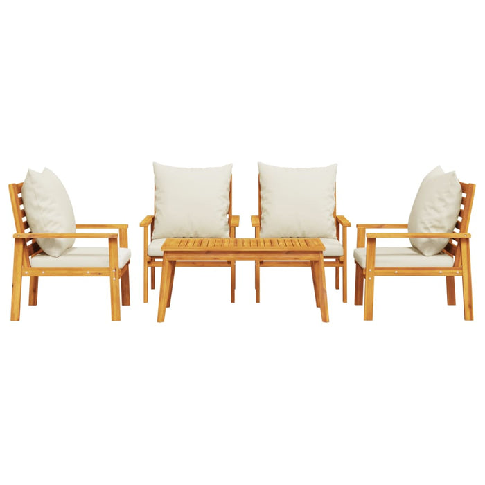 Set mobilier de grădină cu perne, 5 buc., lemn masiv acacia WALTI