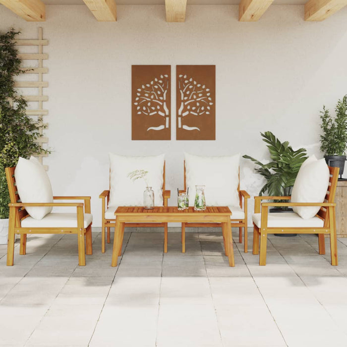 Set mobilier de grădină cu perne, 5 buc., lemn masiv acacia WALTI
