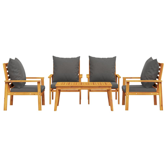 Set mobilier de grădină cu perne, 5 buc., lemn masiv acacia - WALTI WALTI