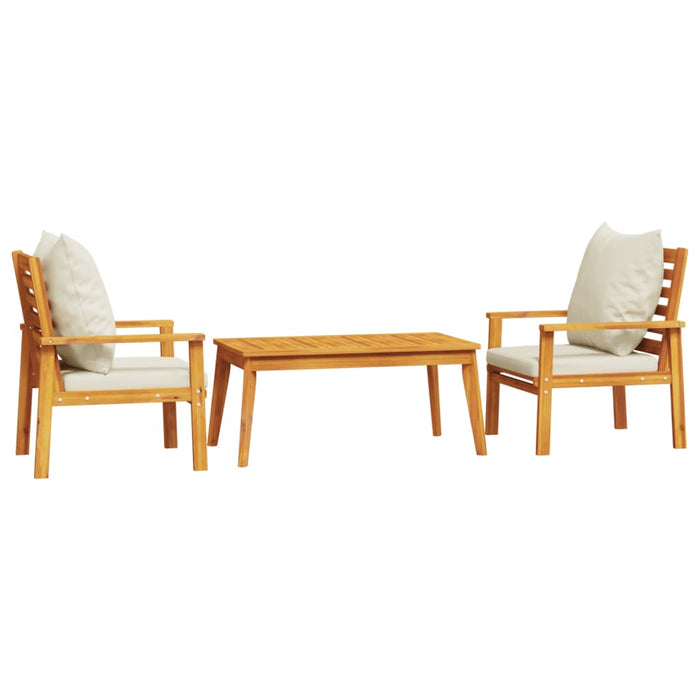 Set mobilier de grădină cu perne, 3 piese, lemn masiv acacia - WALTI WALTI