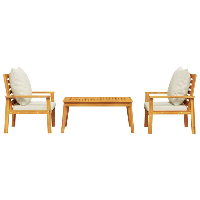 Set mobilier de grădină cu perne, 3 piese, lemn masiv acacia - WALTI WALTI