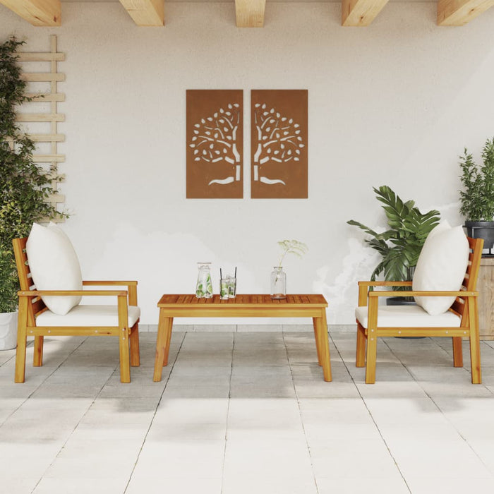 Set mobilier de grădină cu perne, 3 piese, lemn masiv acacia - WALTI WALTI