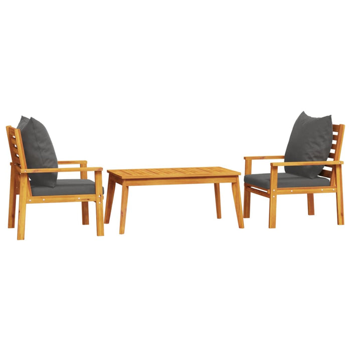Set mobilier de grădină cu perne, 3 piese, lemn masiv acacia - WALTI WALTI