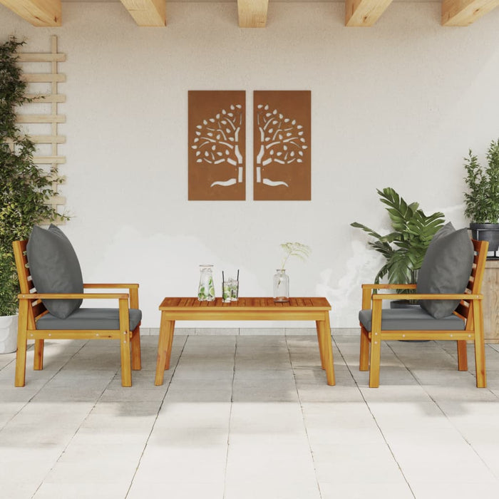 Set mobilier de grădină cu perne, 3 piese, lemn masiv acacia - WALTI WALTI