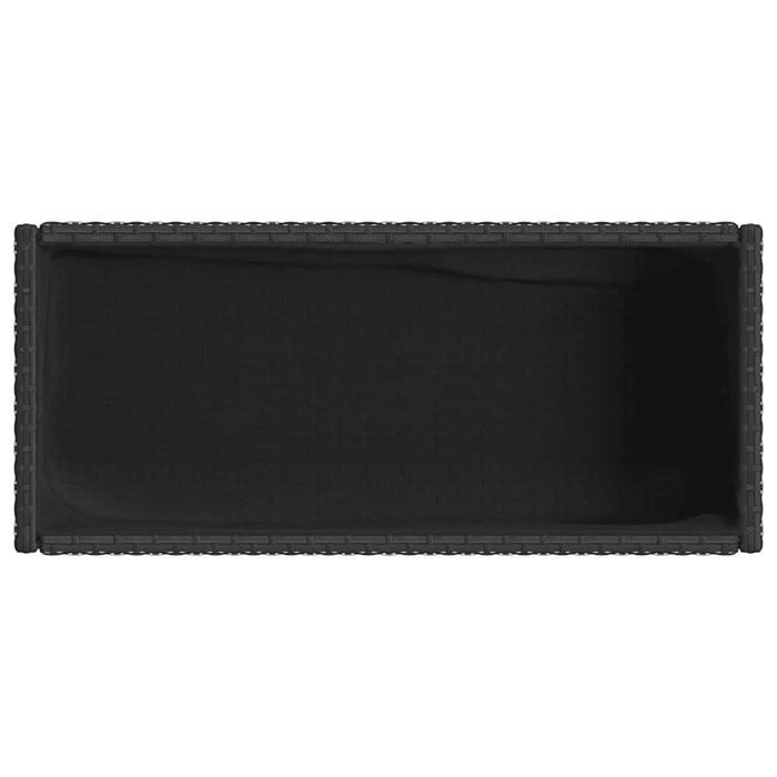 Jardiniere de grădină cu raft 2 buc. negru 90x40x75cm poliratan - WALTI WALTI