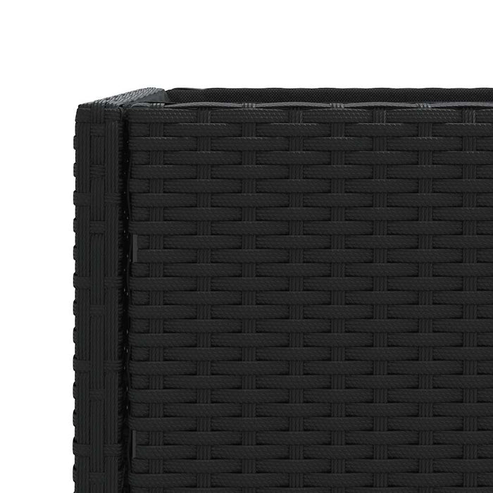 Jardiniere de grădină cu raft 2 buc. negru 90x40x75cm poliratan - WALTI WALTI