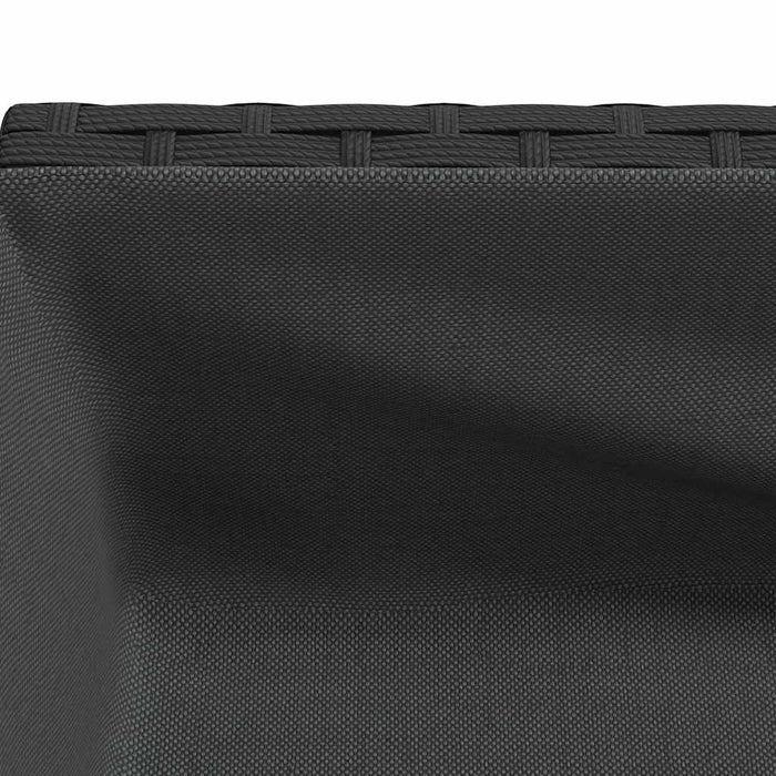 Jardiniere de grădină cu raft 2 buc. negru 90x40x75cm poliratan - WALTI WALTI