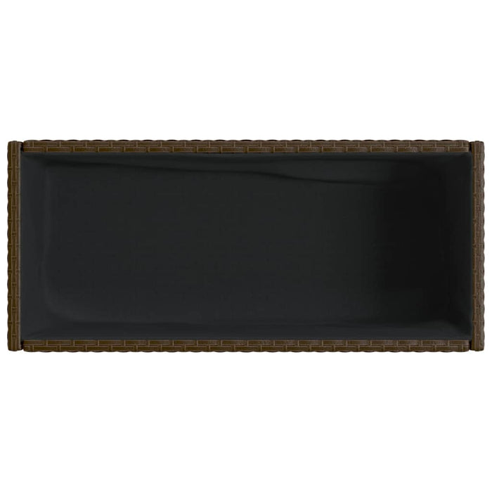 Jardiniere de grădină cu raft 2 buc. maro 90x40x75cm poliratan - WALTI WALTI
