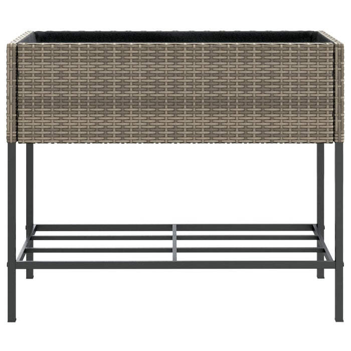 Jardiniere de grădină cu raft 2 buc. gri 90x40x75cm poliratan - WALTI WALTI