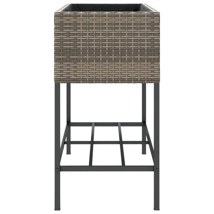 Jardiniere de grădină cu raft 2 buc. gri 90x40x75cm poliratan - WALTI WALTI