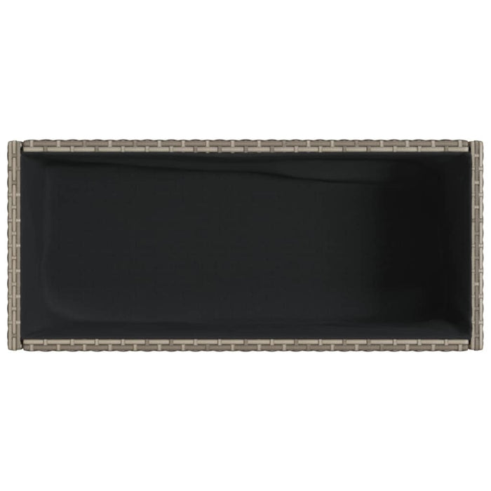 Jardiniere de grădină cu raft 2 buc. gri 90x40x75cm poliratan - WALTI WALTI