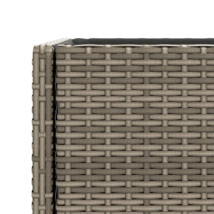 Jardiniere de grădină cu raft 2 buc. gri 90x40x75cm poliratan - WALTI WALTI