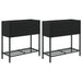 Jardiniere de grădină cu raft 2 buc. negru 70x28x70cm poliratan - WALTI WALTI