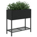 Jardiniere de grădină cu raft 2 buc. negru 70x28x70cm poliratan - WALTI WALTI