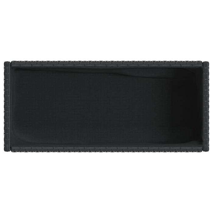 Jardiniere de grădină cu raft 2 buc. negru 70x28x70cm poliratan - WALTI WALTI
