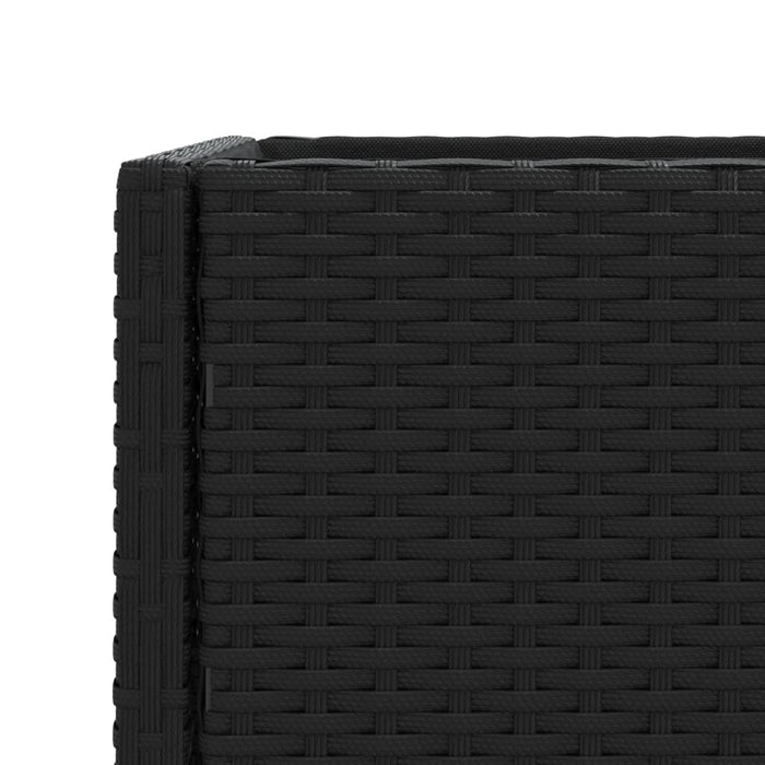 Jardiniere de grădină cu raft 2 buc. negru 70x28x70cm poliratan - WALTI WALTI