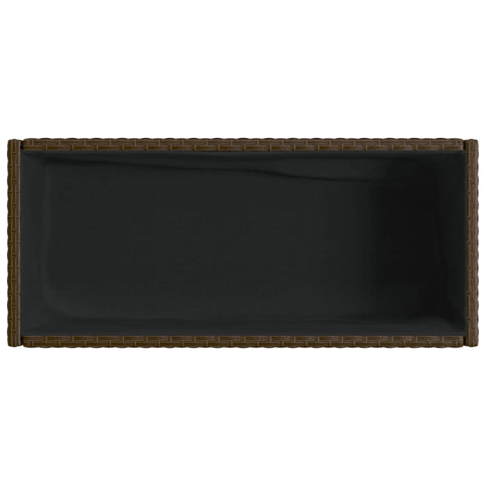 Jardiniere de grădină cu raft 2 buc. maro 70x28x70cm poliratan - WALTI WALTI