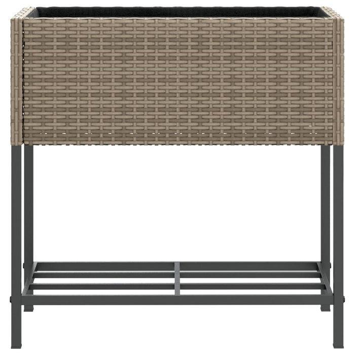 Jardiniere de grădină cu raft 2 buc. gri 70x28x70cm poliratan - WALTI WALTI