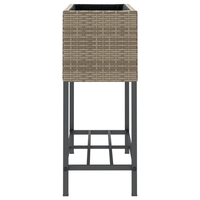 Jardiniere de grădină cu raft 2 buc. gri 70x28x70cm poliratan - WALTI WALTI