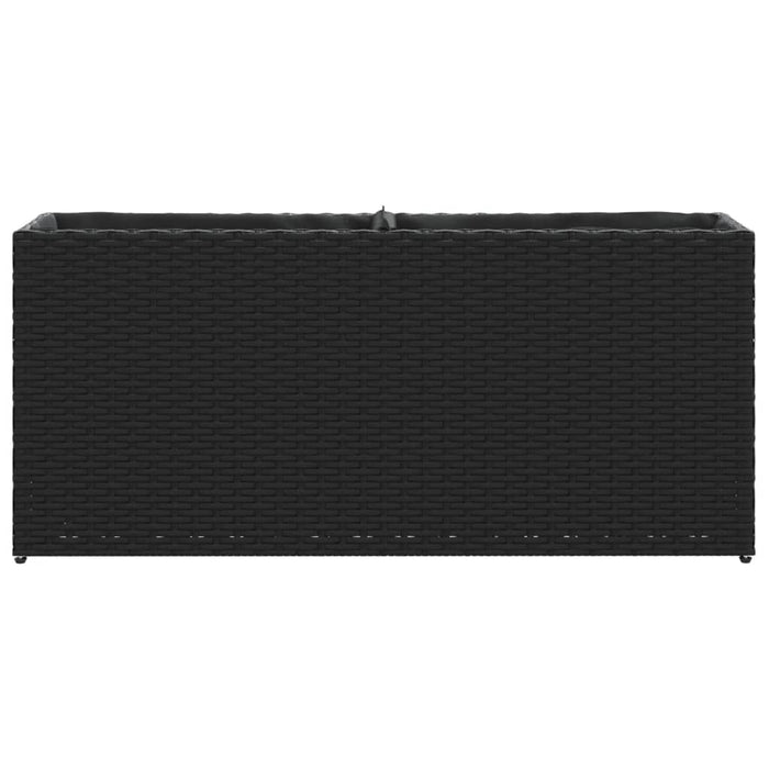 Jardiniere grădină 2 ghivece 2 buc. negru 90x20x40 cm poliratan - WALTI WALTI