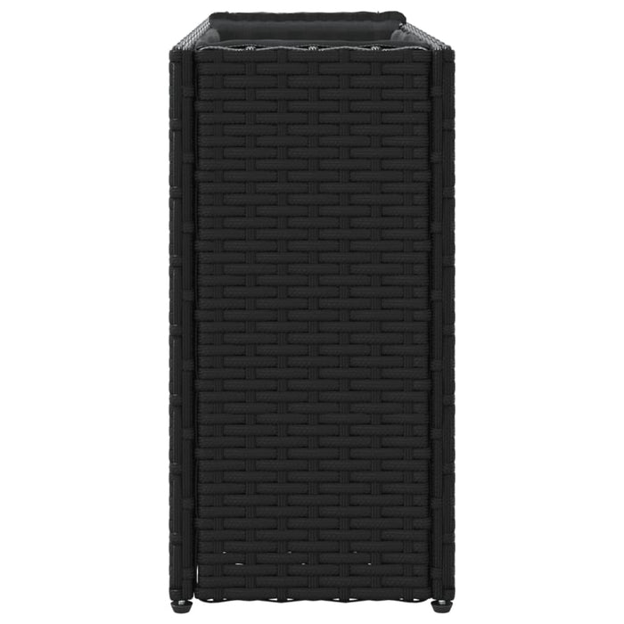 Jardiniere grădină 2 ghivece 2 buc. negru 90x20x40 cm poliratan - WALTI WALTI