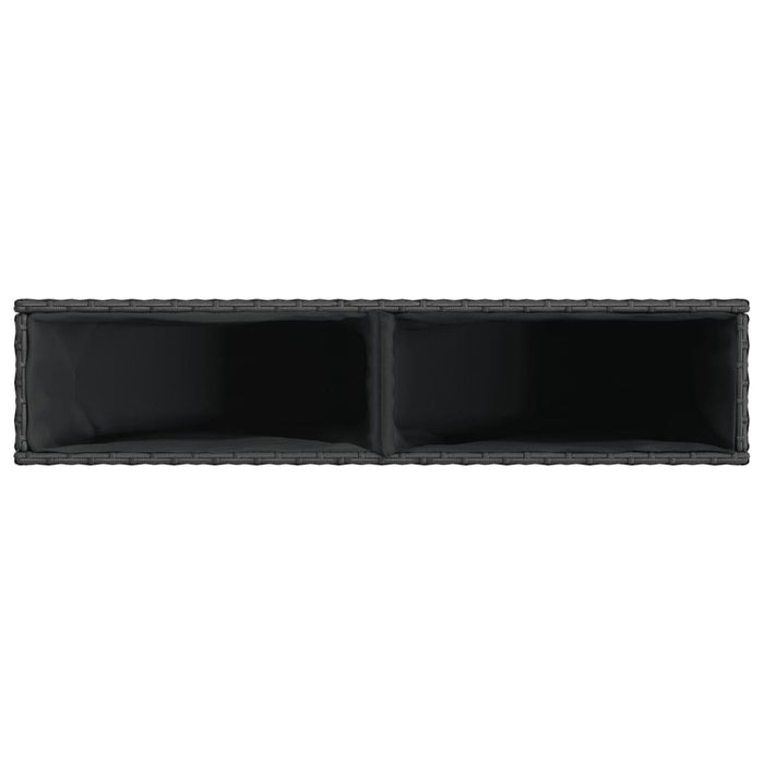 Jardiniere grădină 2 ghivece 2 buc. negru 90x20x40 cm poliratan - WALTI WALTI
