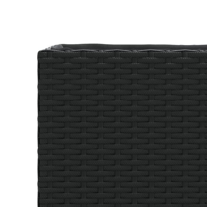 Jardiniere grădină 2 ghivece 2 buc. negru 90x20x40 cm poliratan - WALTI WALTI