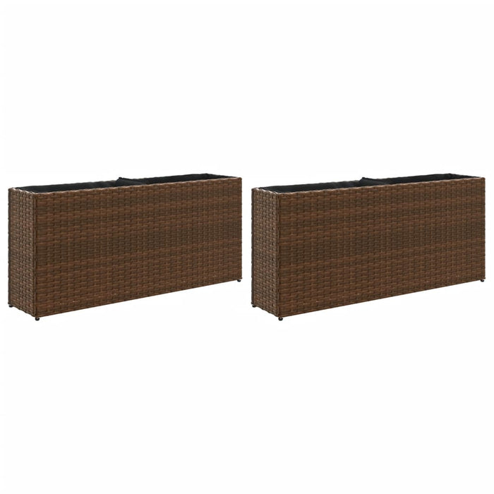Jardiniere grădină 2 ghivece 2 buc. maro, 90x20x40 cm poliratan - WALTI WALTI